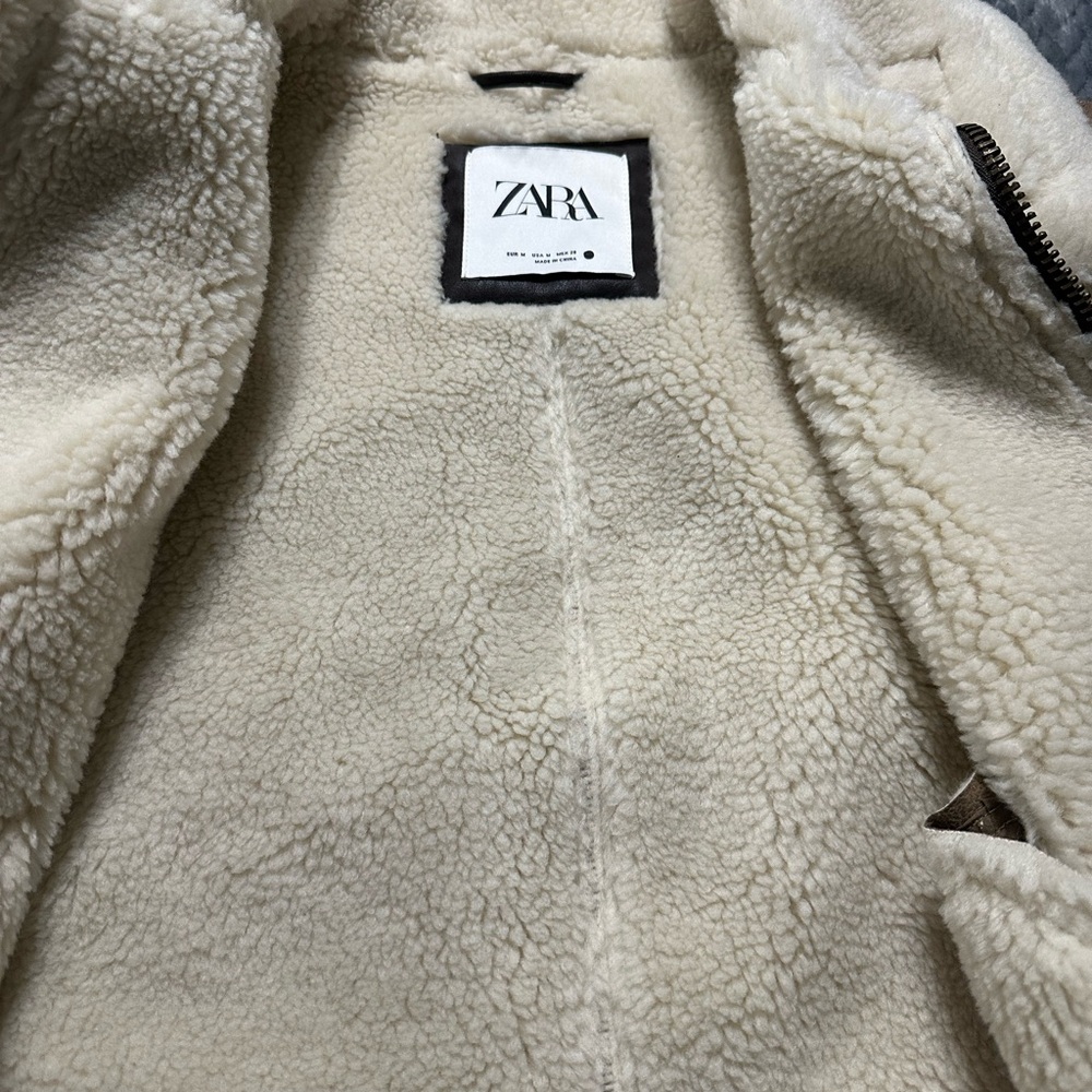 Zara Cream and Brown Shearling Vest - Picture 8 of 8